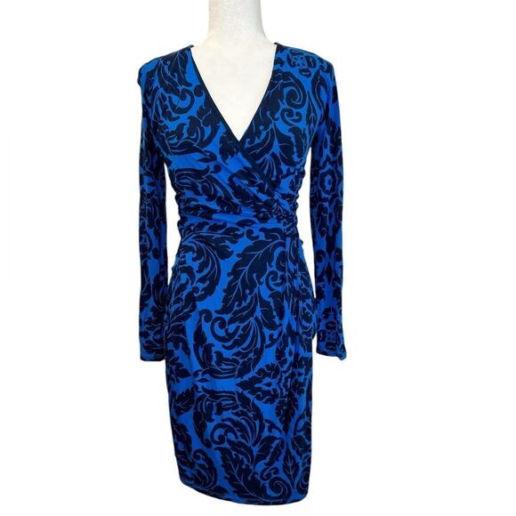 BODEN Henrietta Faux Wrap Long Sleeve V Neck Midi Dress Size 4 R - Picture 2 of 8